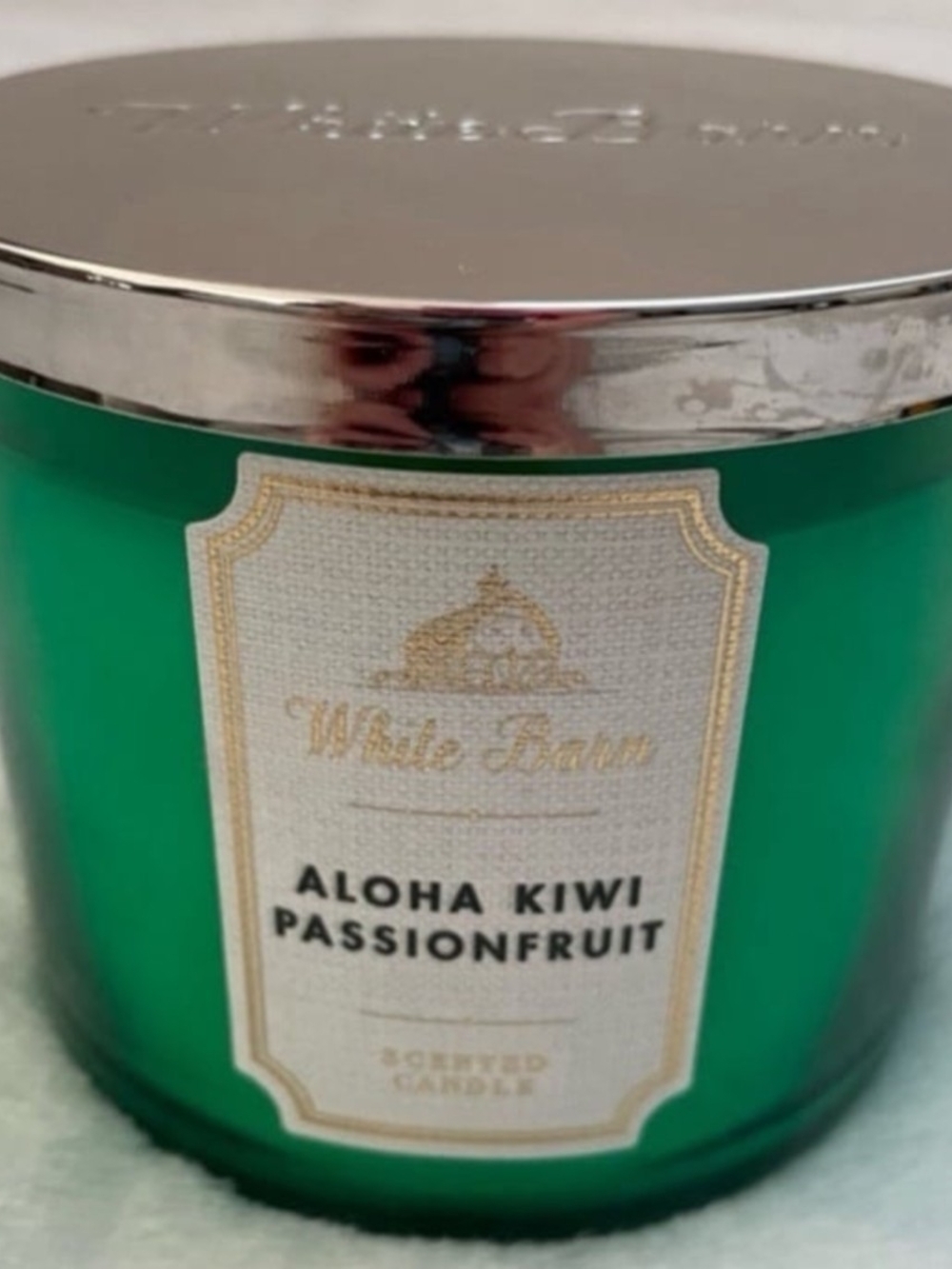 White Barn Aloha Kiwi Passionfruit Scented Candle - Emerald Green